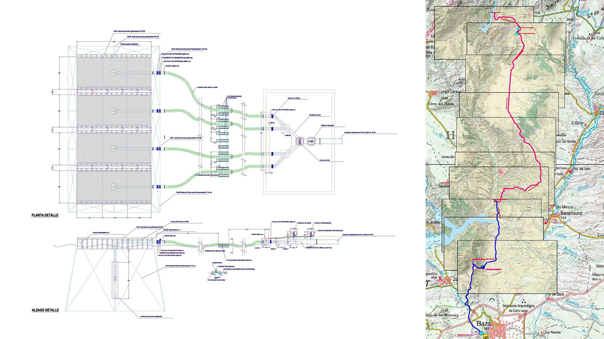 Abastecimiento de agua de boca a las poblaciones de baza, freila y zujar desde el pantano del portillo con bombeo solar fotovoltaico